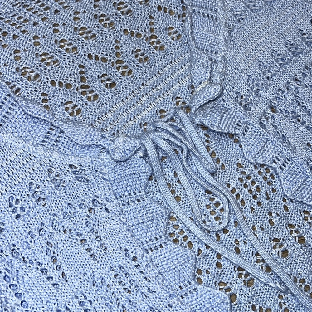 Vintage Knit Front Tie Open Cardigan Sweater - Picture 5 of 6